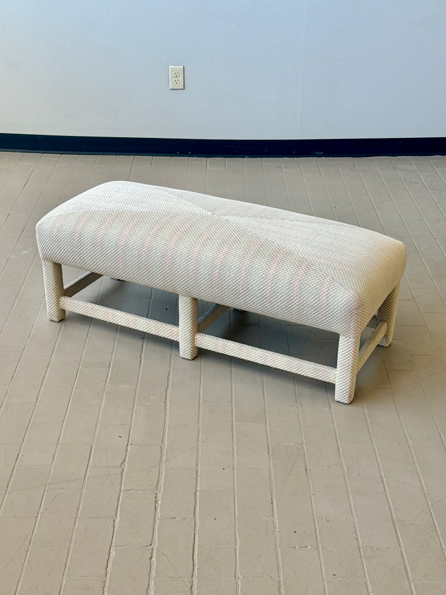 Postmodern Parsons Style Upholstered Bench