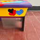 Vintage Whimsical Hearts Handpainted Wooden Stool