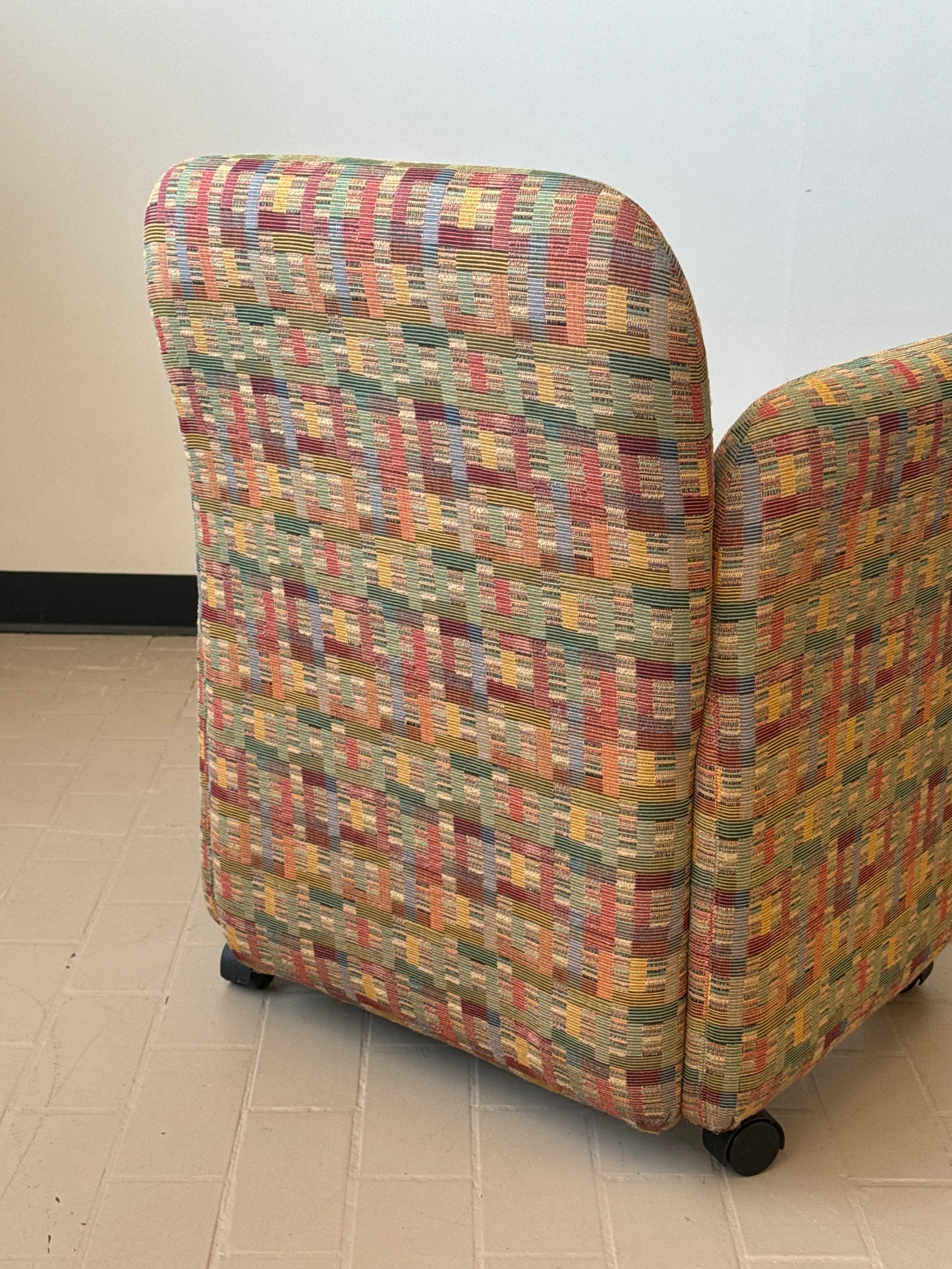 Vintage Postmodern Chiclet Style Arm Chairs