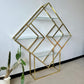 Vintage Diamond Brass and Glass Etagere