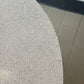 Postmodern Speckled Soft Rose Laminate Drum Side Table