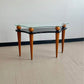 Postmodern Wavy Glass and Lacquer Console Table