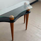 Postmodern Wavy Glass and Lacquer Console Table
