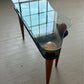 Postmodern Wavy Glass and Lacquer Console Table