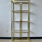 Vintage 80s Deco Style Brass Etagere