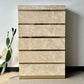 Postmodern Faux Marble Laminate & Brass Waterfall Highboy Dresser