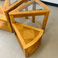 Vintage Triangular Tri-Level Swiveling End Tables