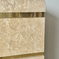 Postmodern Faux Marble Laminate & Brass Waterfall Highboy Dresser