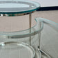 Vintage Chrome and Glass Yin Yang Table Pair