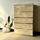 Postmodern Faux Marble Laminate & Brass Waterfall Highboy Dresser