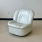 Postmodern Light Grey Leather Swivel Slipper Lounge Chair