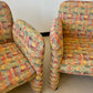 Vintage Postmodern Chiclet Style Arm Chairs