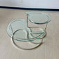 Vintage Chrome and Glass Yin Yang Table Pair