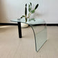 Postmodern Glass and Iron Waterfall Accent Table