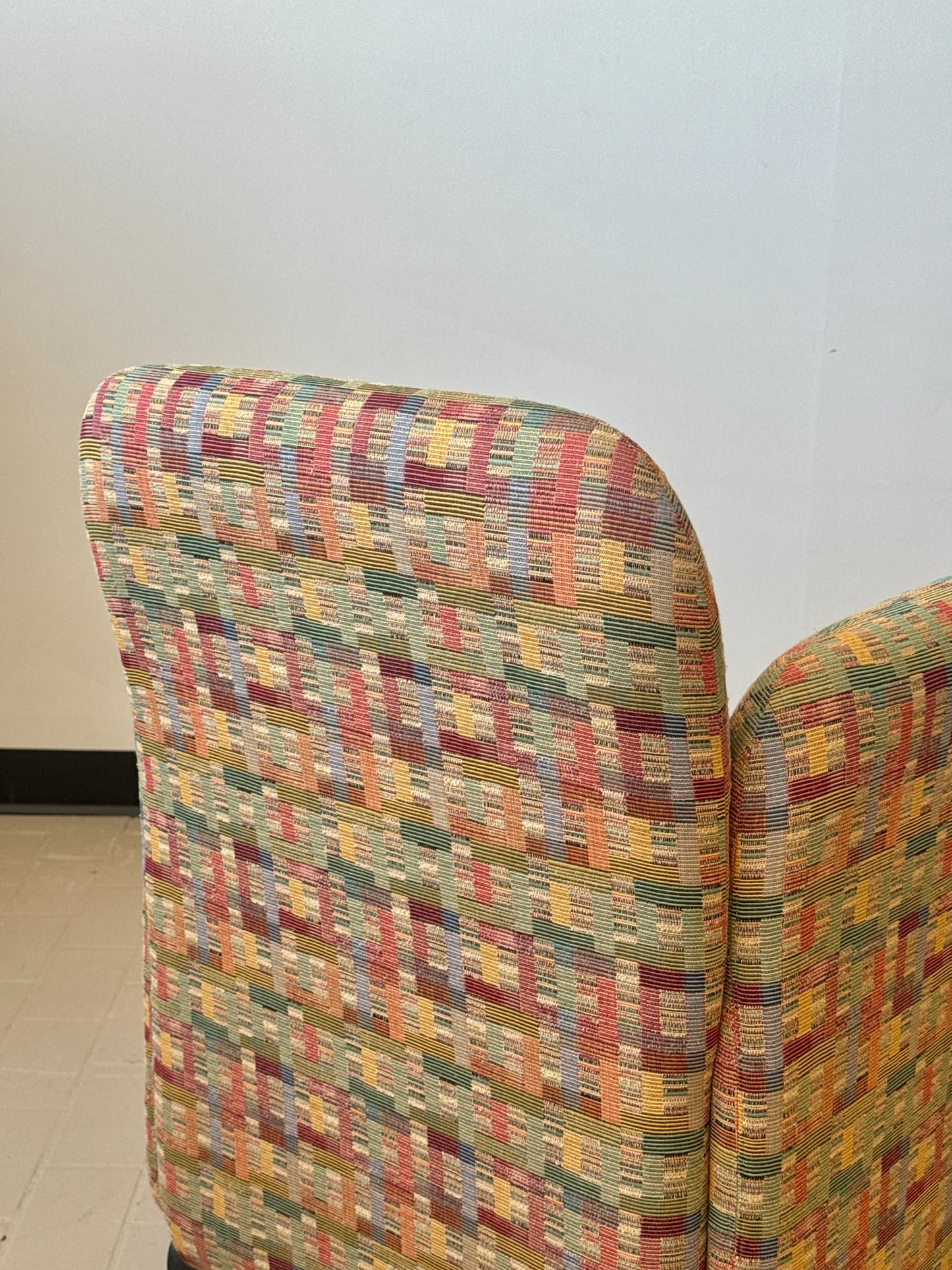 Vintage Postmodern Chiclet Style Arm Chairs