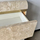 Postmodern Faux Marble Laminate & Brass Waterfall Highboy Dresser
