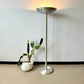Vintage Postmodern Brushed Aluminum and Brass Torchiere Floor Lamp