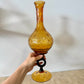 Vintage Empoli Amber Glass Sculptural Vase
