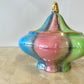 Vintage Italian Rainbow Iridescent Porcelain Candy Dish