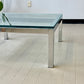 Milo Baughman Style Mid Century Chrome and Glass Coffee Table