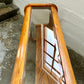 Postmodern Lou Hodges Style Oak and Smoked Glass Console Table