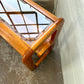 Postmodern Lou Hodges Style Oak and Smoked Glass Console Table