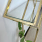 Vintage Diamond Brass and Glass Etagere