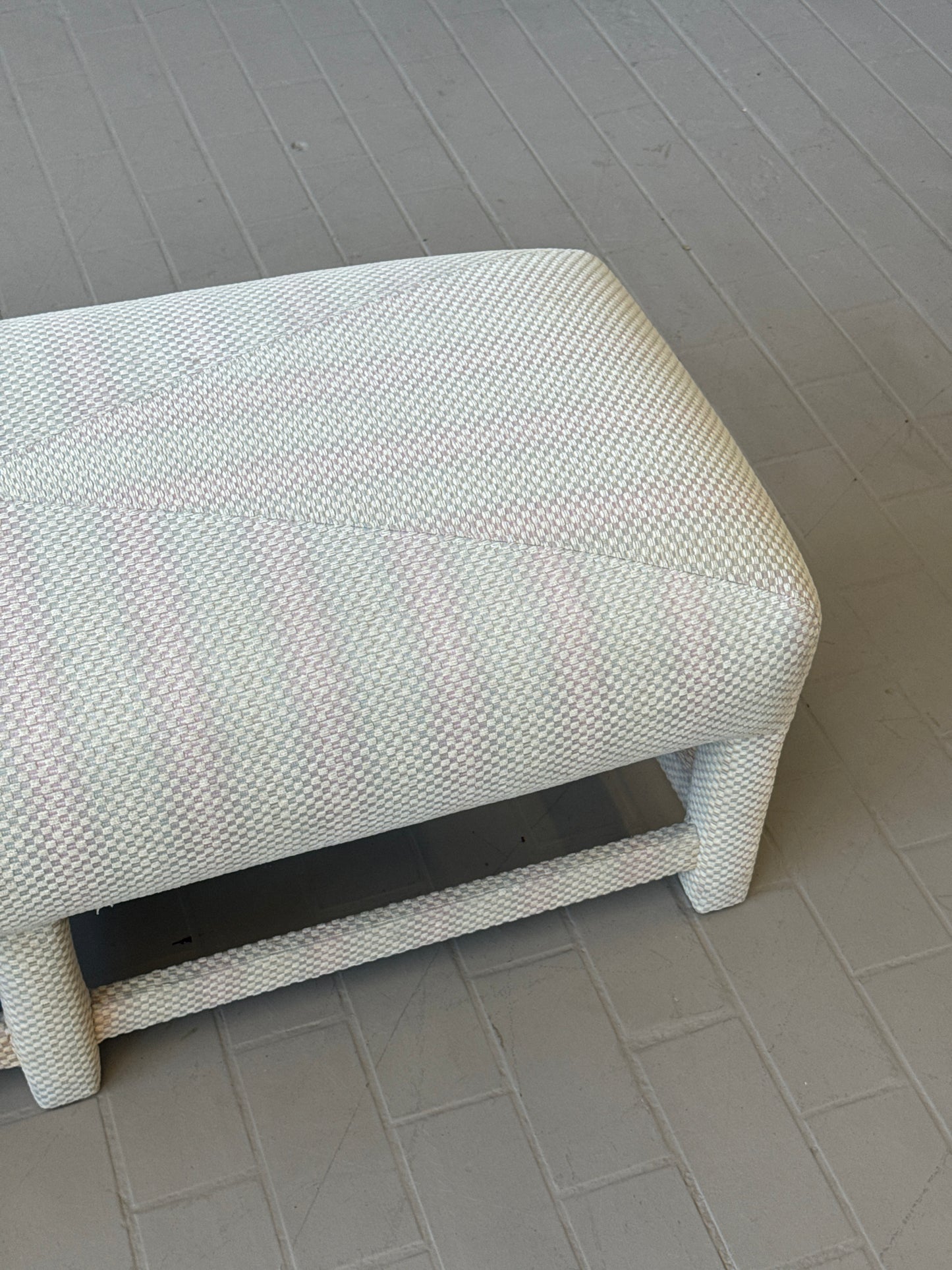 Postmodern Parsons Style Upholstered Bench