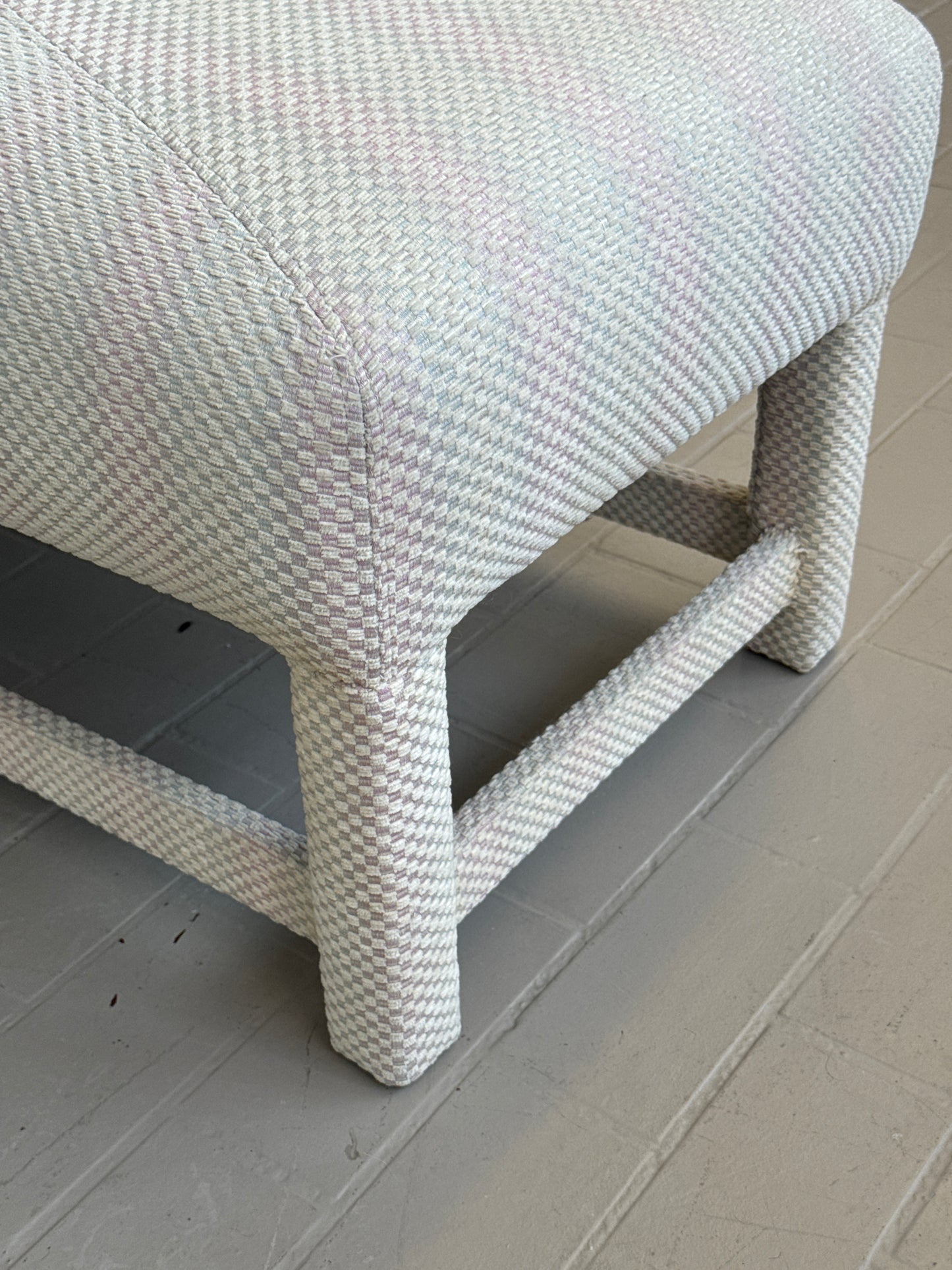 Postmodern Parsons Style Upholstered Bench