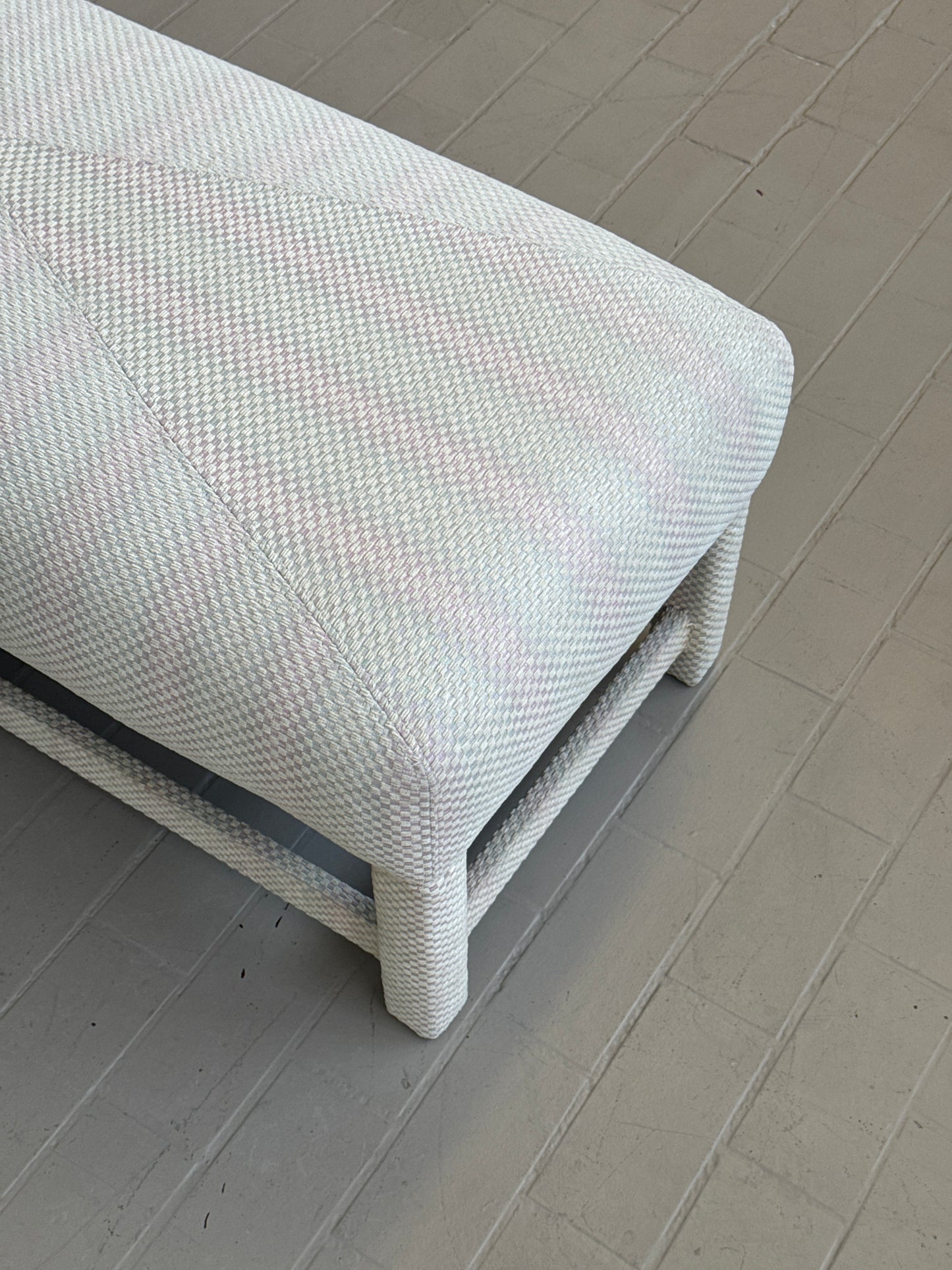 Postmodern Parsons Style Upholstered Bench