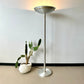 Vintage Postmodern Brushed Aluminum and Brass Torchiere Floor Lamp