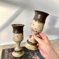 Vintage Mid Century Studio Pottery Stoneware Goblet Pair