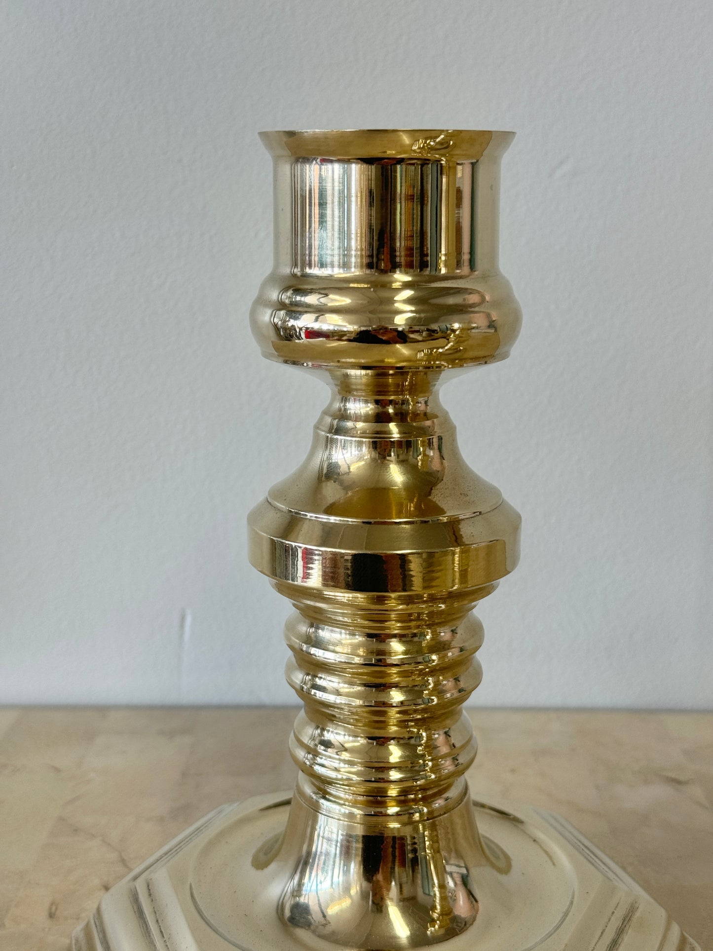 Vintage Chunky Brass Candlesticks