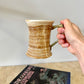 Vintage Onyx Hand Turned Mug with Brass Handle