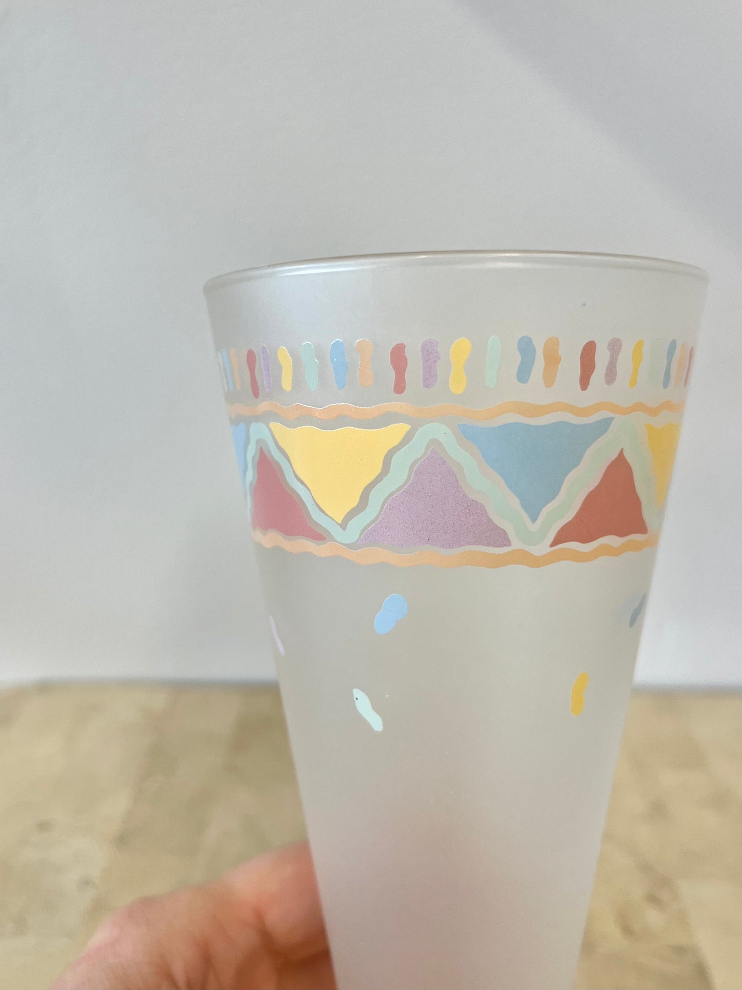 Vintage Frosted Southwest Style Pilsner Glasses, S/5