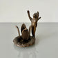 Vintage Lacquered Brass Monkey Candleholder