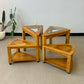 Vintage Triangular Tri-Level Swiveling End Tables