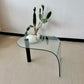 Postmodern Glass and Iron Waterfall Accent Table