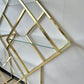 Vintage Diamond Brass and Glass Etagere