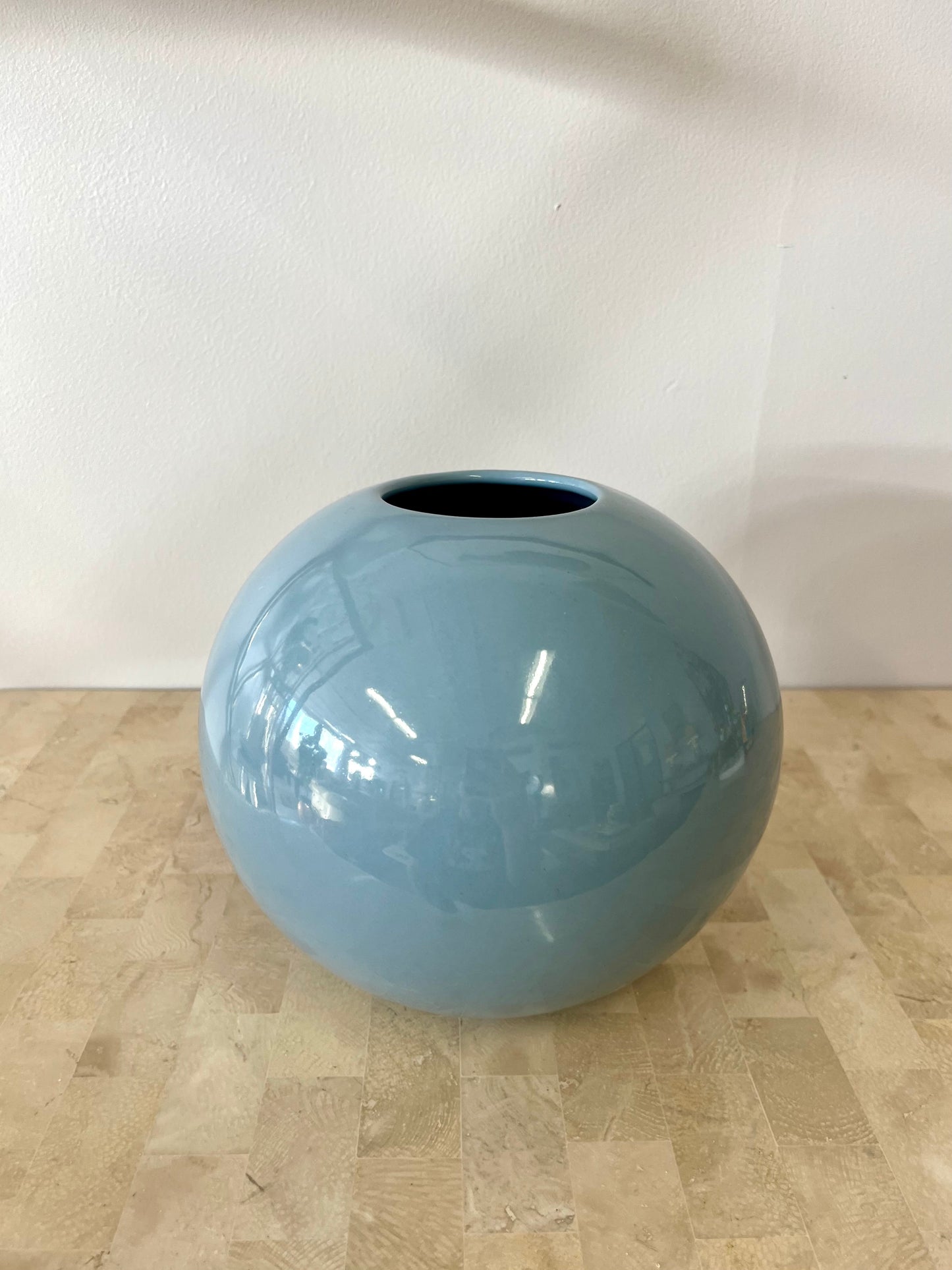 Vintage 1986 Powder Blue Haeger Sphere Vase