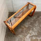 Postmodern Lou Hodges Style Oak and Smoked Glass Console Table