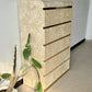 Postmodern Faux Marble Laminate & Brass Waterfall Highboy Dresser