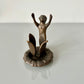 Vintage Lacquered Brass Monkey Candleholder