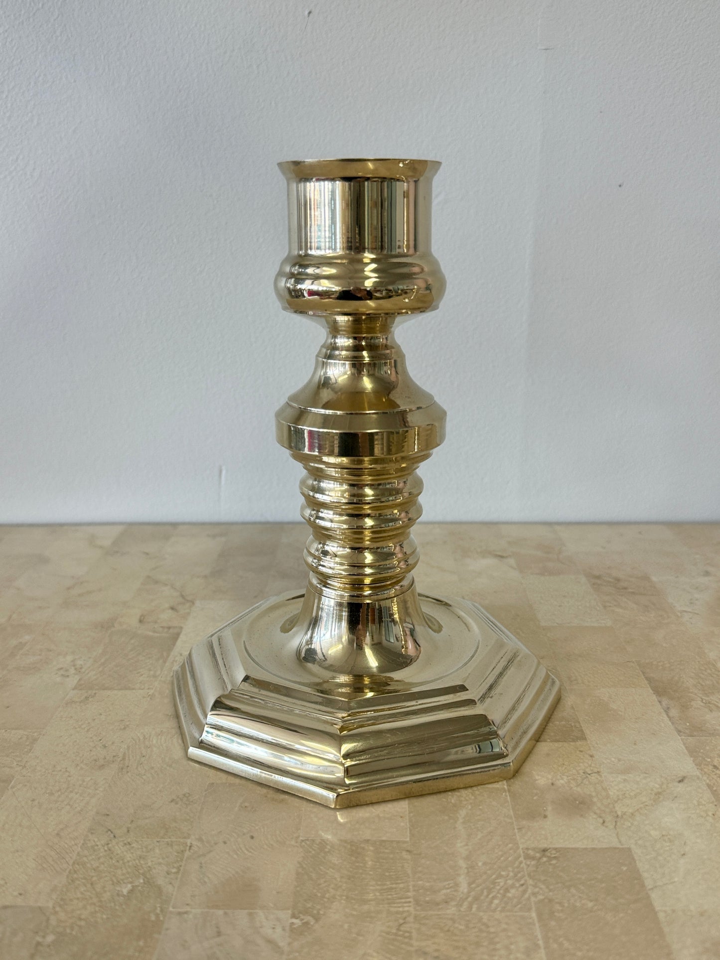 Vintage Chunky Brass Candlesticks