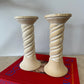 Vintage 1997 Spiral Plaster Candlesticks