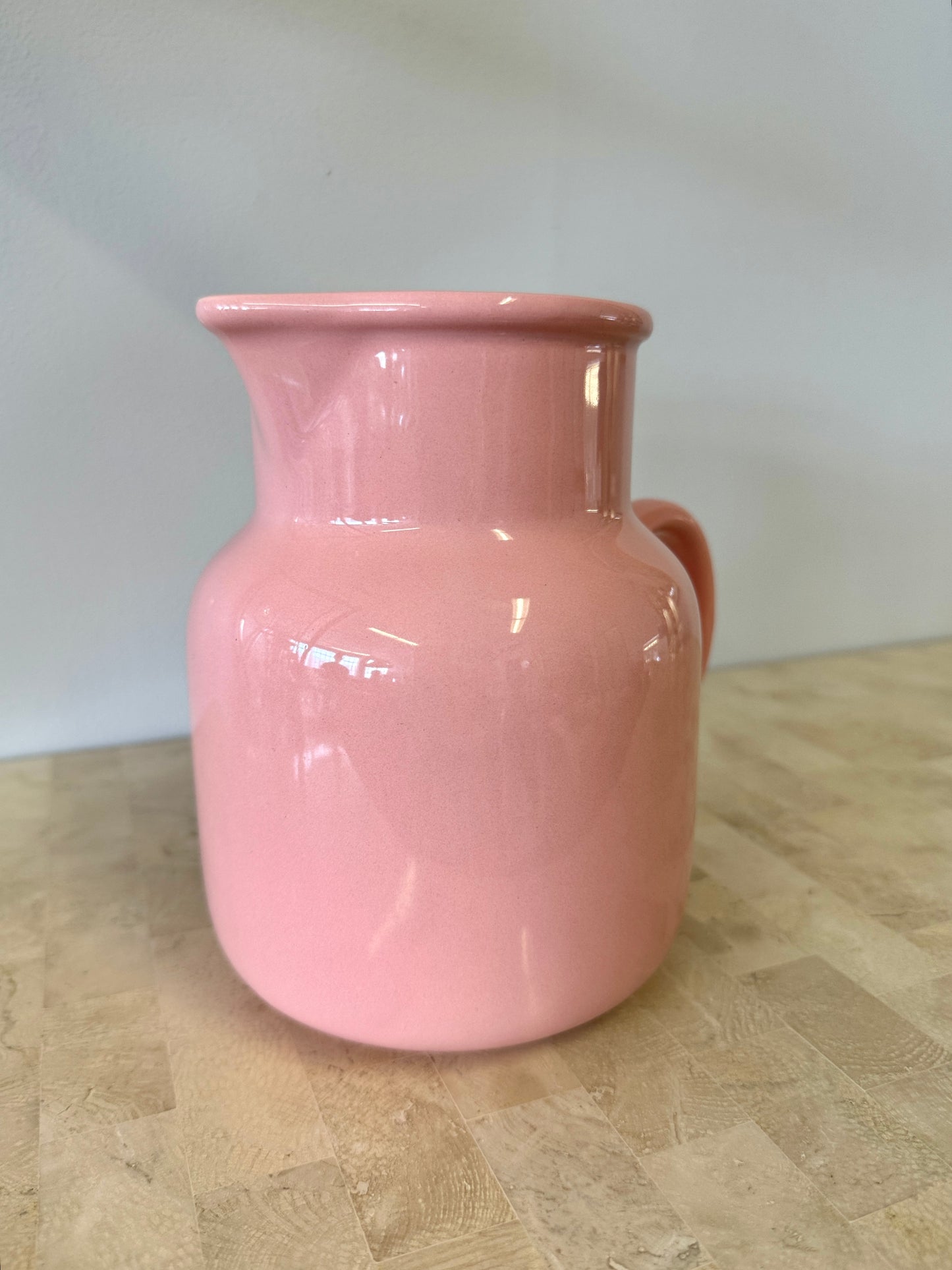 Vintage Pink Ceramic Pitcher