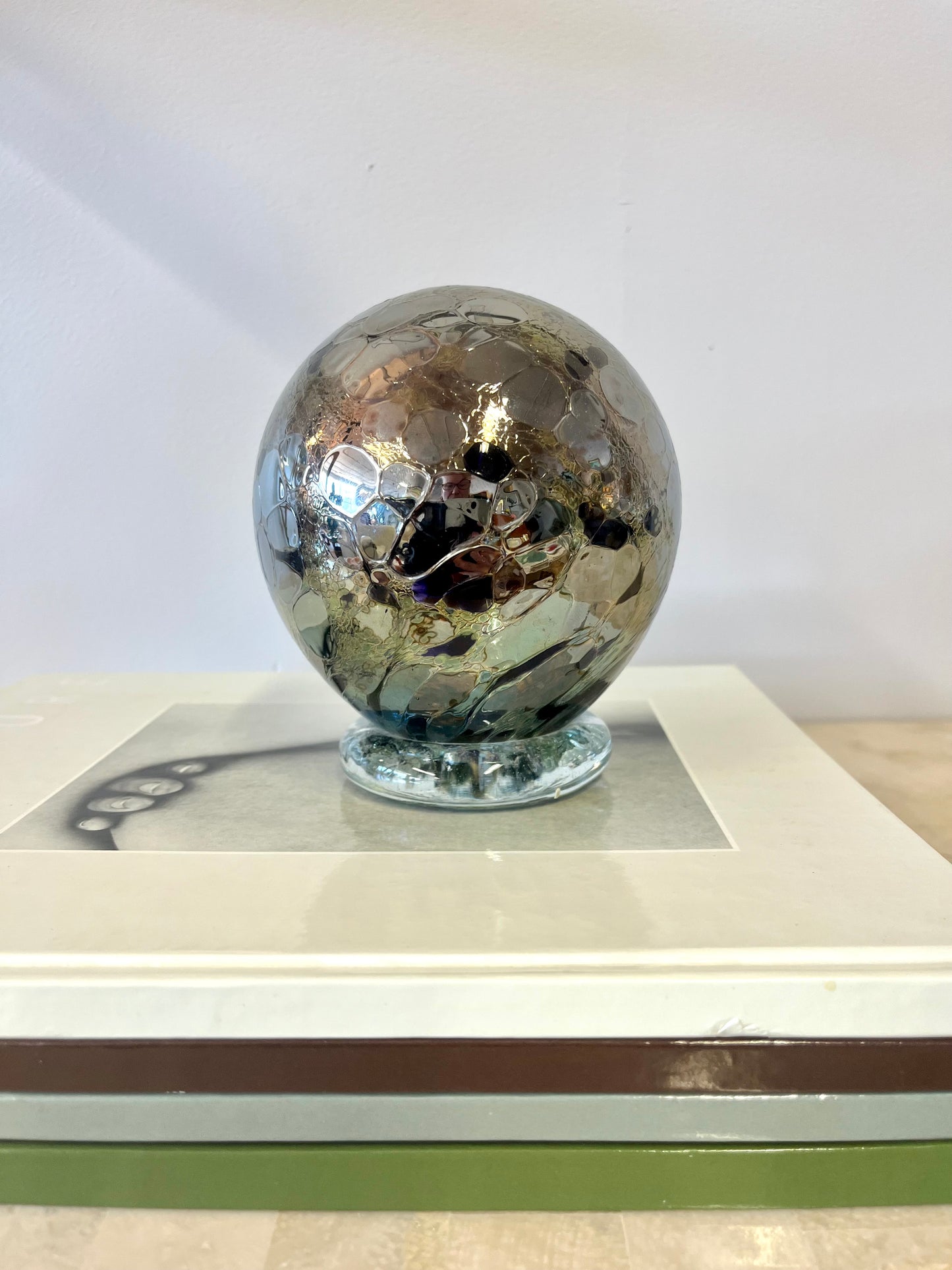 Vintage Art Glass Sphere Paperweight