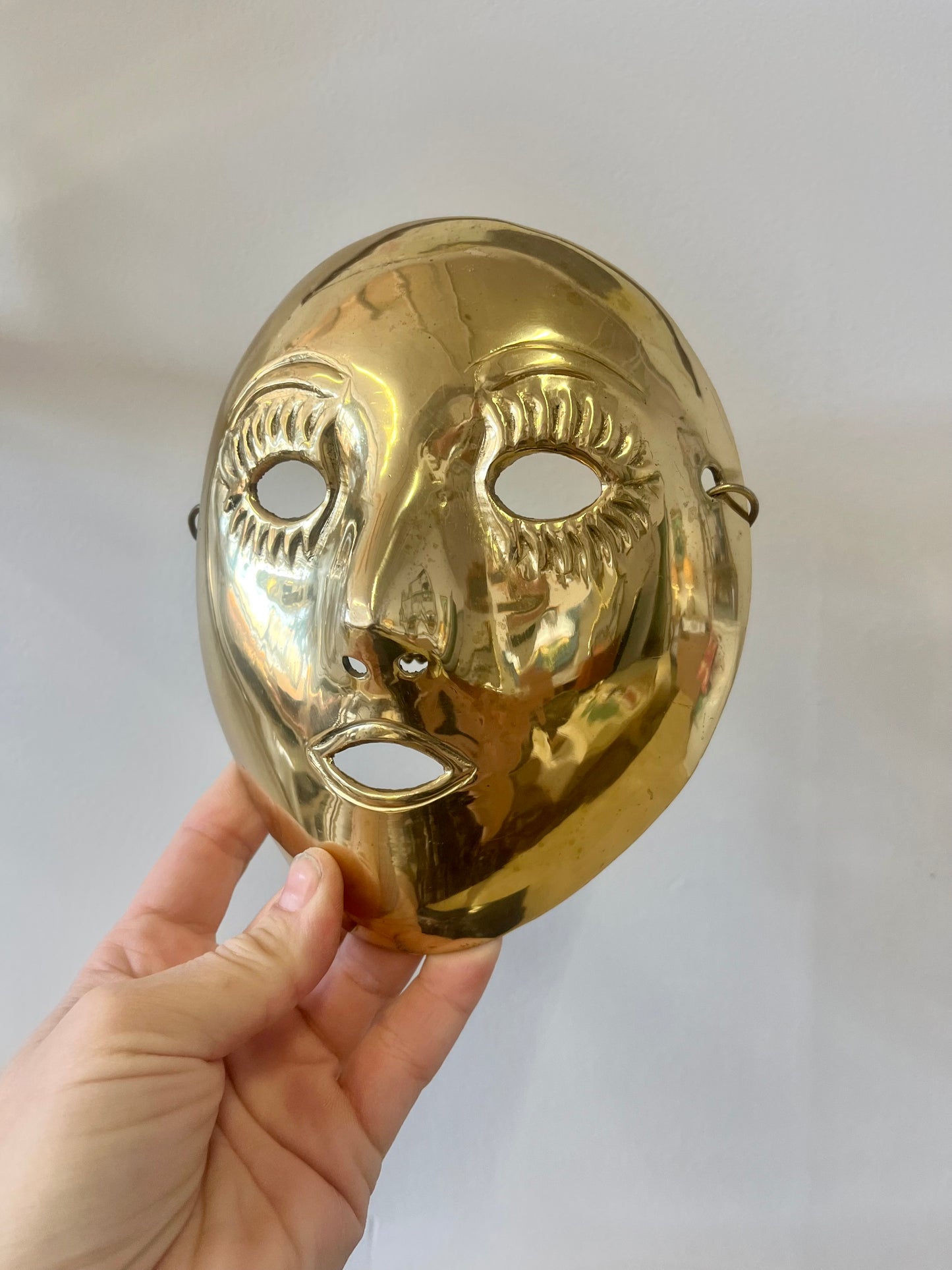 Vintage Hanging Brass Mask