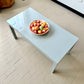 Vintage Postmodern Soft Gray Laminate Parsons Style Coffee Table