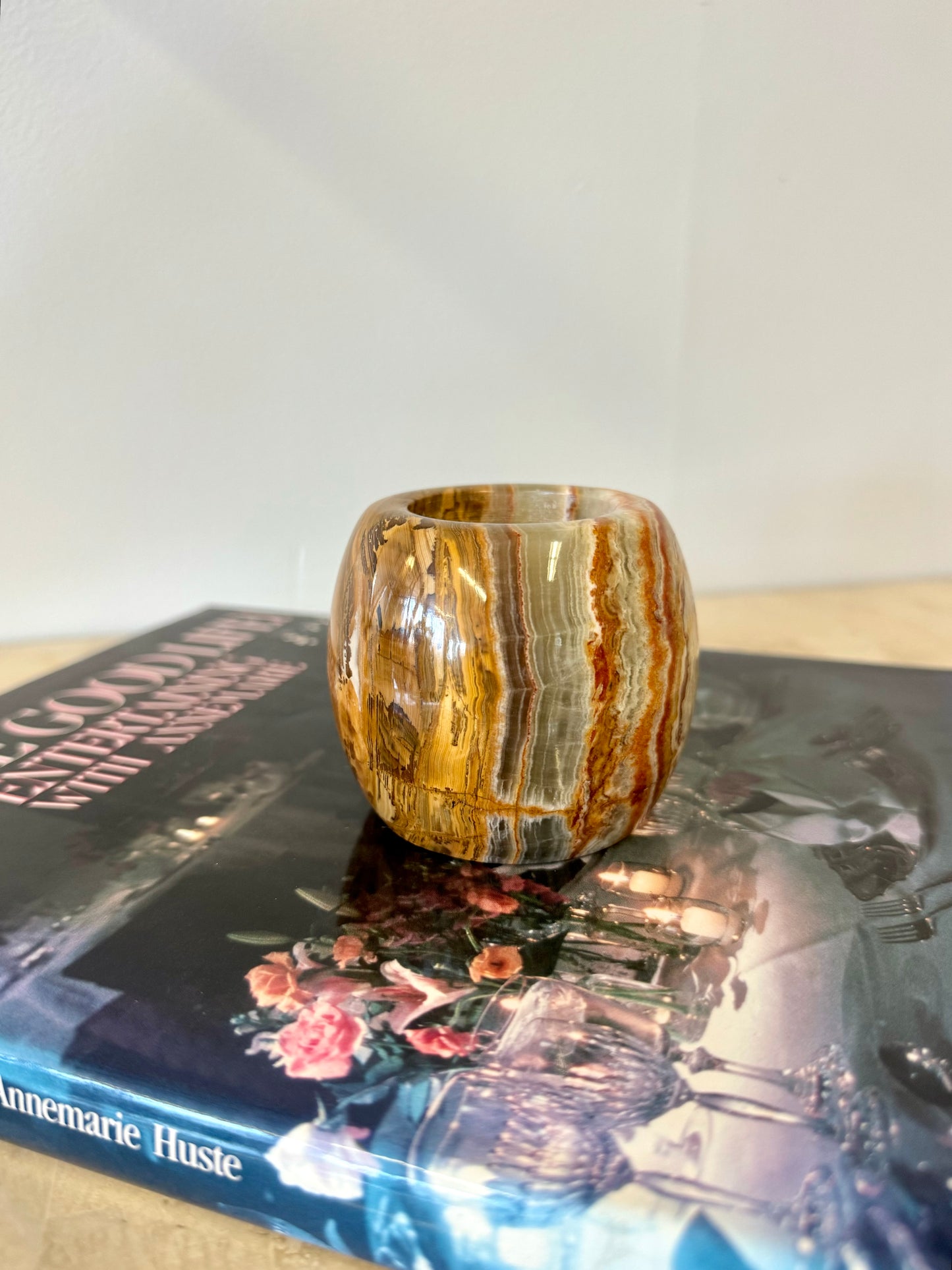 Vintage Onyx Double Sided Candle Holder